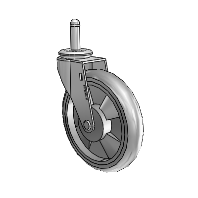 Regent Grip Ring Polished Nickel Swivel Caster with 5 x .9375 Grey MonoTech Wheel
