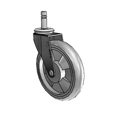 Regent Grip Ring Black Oxide Swivel Caster with 5 x .9375 Grey MonoTech Wheel