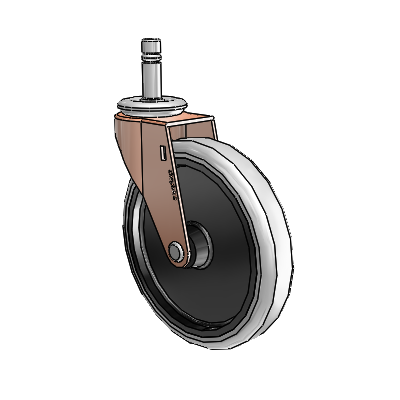 Regent Grip Ring Copper Oxide Swivel Caster with 5 x .9375 Grey Thermoplastic Urethane Wheel