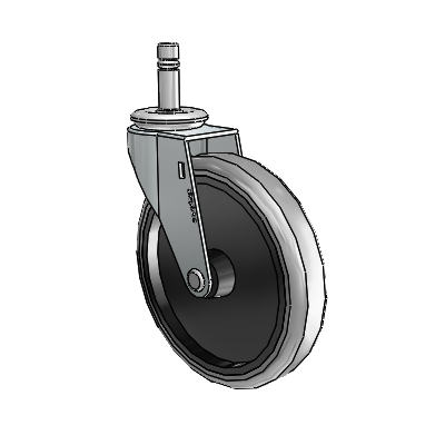 Regent Grip Ring Zinc Swivel Caster with 5 x .9375 Grey Thermoplastic Rubber Wheel
