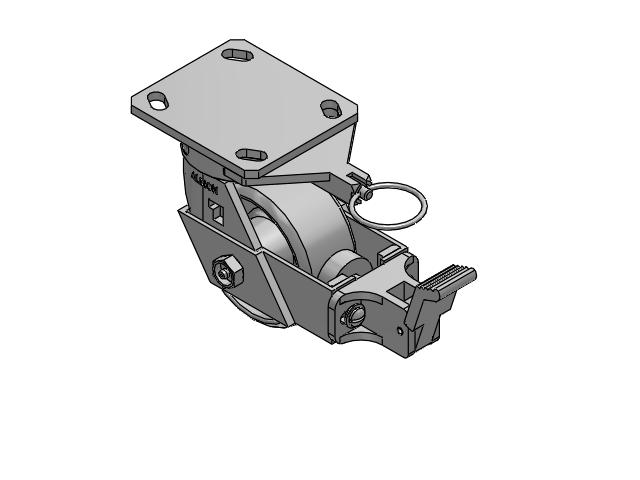 170 Series Top Plate Swivel Caster with 4 x 2 Grey Enamel CA - Cast Iron Wheel and Face Brake