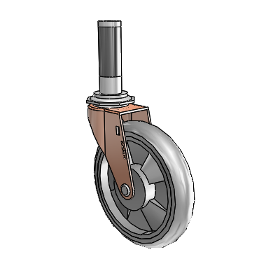 Regent Expanding Adapter Copper Oxide Swivel Caster with 5 x .9375 Grey MonoTech Wheel