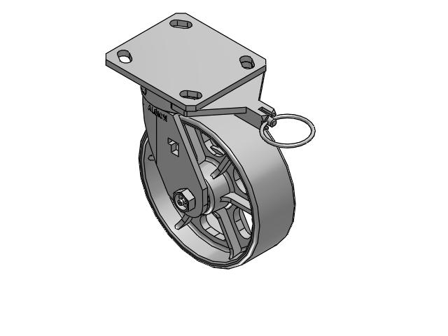 170 Series Top Plate Swivel Caster with 6 x 2 Grey Enamel CA - Cast Iron Wheel