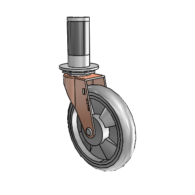 Regent Expanding Adapter Copper Oxide Swivel Caster with 5 x .9375 Grey MonoTech Wheel