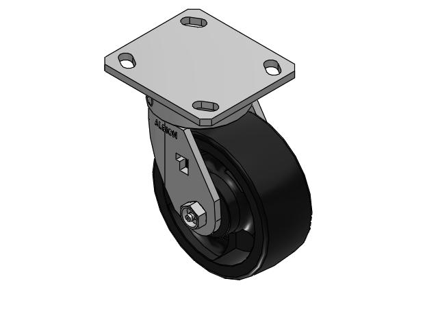 170 Series Top Plate Swivel Caster with 5 x 2 Black Polypropylene RT - Glass-Filled Polypropylene Wheel