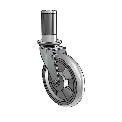 Regent Expanding Adapter Zinc Swivel Caster with 5 x .9375 Grey MonoTech Wheel