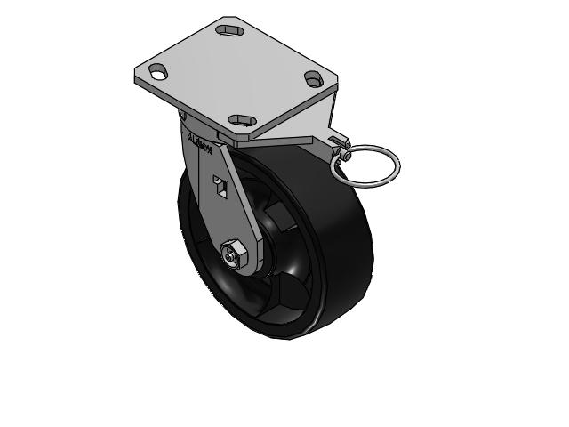 170 Series Top Plate Swivel Caster with 6 x 2 Black Polypropylene RT - Glass-Filled Polypropylene Wheel