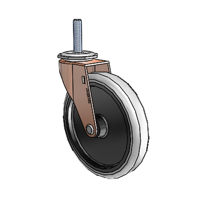 Regent Threaded Stem Copper Oxide Swivel Caster with 5 x .9375 Grey Thermoplastic Urethane Wheel