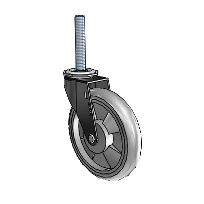 Regent Threaded Stem Black Oxide Swivel Caster with 5 x .9375 Grey MonoTech Wheel