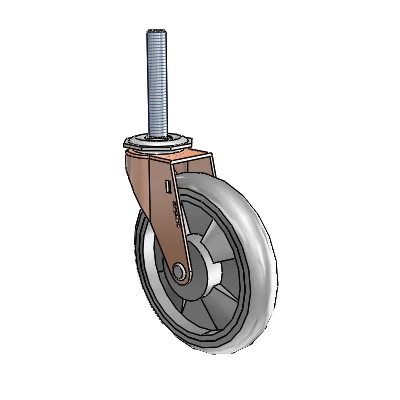 Regent Threaded Stem Copper Oxide Swivel Caster with 5 x .9375 Grey MonoTech Wheel
