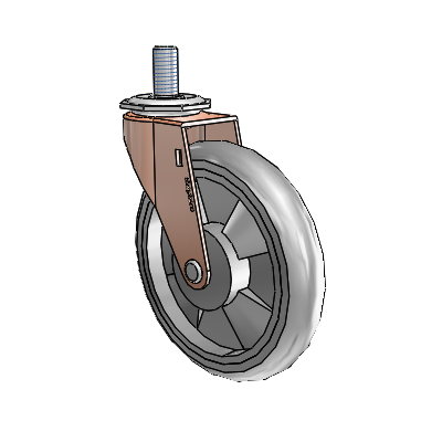 Regent Threaded Stem Copper Oxide Swivel Caster with 5 x .9375 Grey MonoTech Wheel