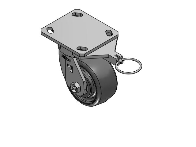170 Series Top Plate Swivel Caster with 4 x 2 Grey Elastomer SE - Solid Elastomer Wheel