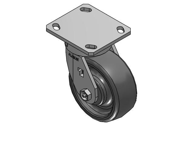 170 Series Top Plate Swivel Caster with 5 x 2 Grey Elastomer SE - Solid Elastomer Wheel