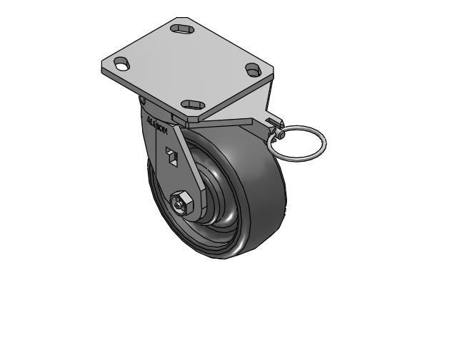 170 Series Top Plate Swivel Caster with 5 x 2 Grey Elastomer SE - Solid Elastomer Wheel