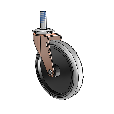 Regent Threaded Stem Copper Oxide Swivel Caster with 5 x .9375 Grey Thermoplastic Rubber Wheel