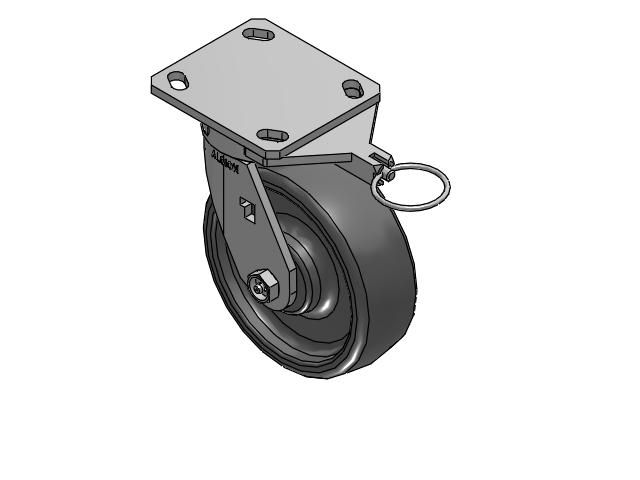 170 Series Top Plate Swivel Caster with 6 x 2 Grey Elastomer SE - Solid Elastomer Wheel