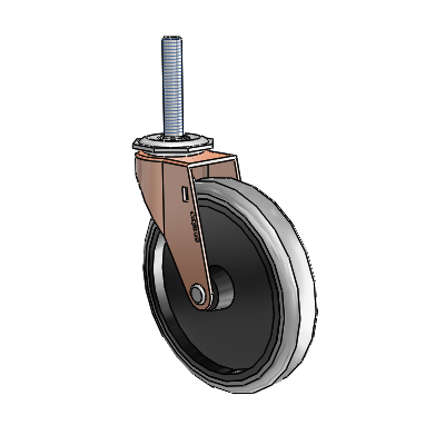 Regent Threaded Stem Copper Oxide Swivel Caster with 5 x .9375 Grey Thermoplastic Rubber Wheel