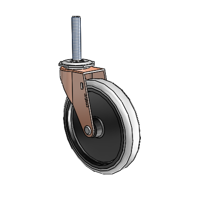 Regent Threaded Stem Copper Oxide Swivel Caster with 5 x .9375 Grey Thermoplastic Urethane Wheel