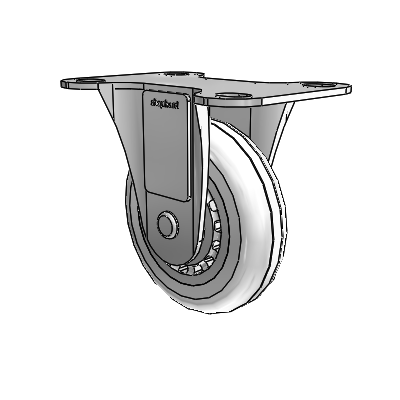 Regent Top Plate Zinc Rigid Caster with 3 x .8125 Clear Vipor Wheel