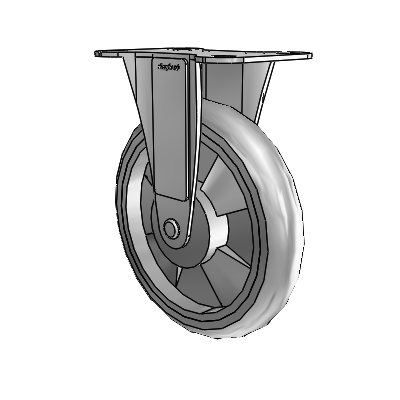 Regent Top Plate Zinc Rigid Caster with 5 x .9375 Grey MonoTech Wheel