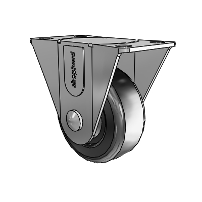 General Duty Top Plate Zinc Rigid Caster with 2 x .8125 Soft Rubber Wheel