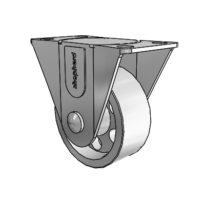 General Duty Top Plate Zinc Rigid Caster with 2 x .8125 Steel Wheel