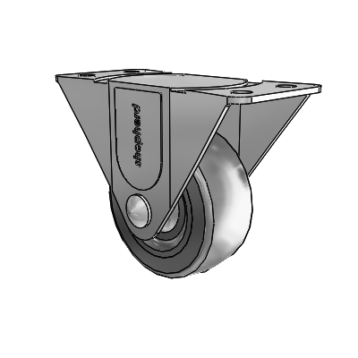 General Duty Top Plate Zinc Rigid Caster with 3 x 1.25 Hard Rubber Wheel