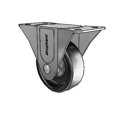 General Duty Top Plate Zinc Rigid Caster with 4 x 1.375 Polyolefin Wheel