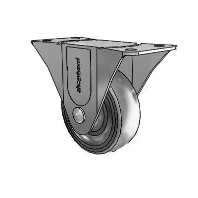 General Duty Top Plate Zinc Rigid Caster with 4 x 1.375 Hard Rubber Wheel