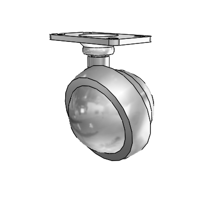 Top Plate Satin Chrome Swivel Ball Caster with 2 Wheel