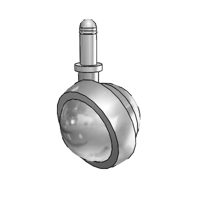 Grip Ring Satin Chrome Swivel Ball Caster with 2 Wheel