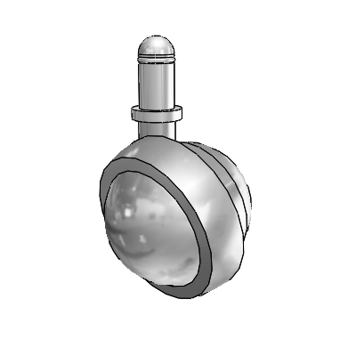 Grip Ring Satin Chrome Swivel Ball Caster with 2 Wheel