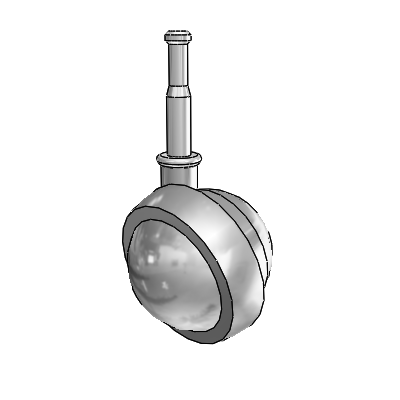 Grip Neck Satin Chrome Swivel Ball Caster with 2 Wheel