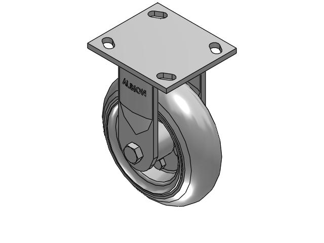 170 Series Top Plate Rigid Caster with 6 x 2 Grey Tread on Zinc-plated Hub SV - Semi-Pneumatic Monoprene (Grey) Wheel