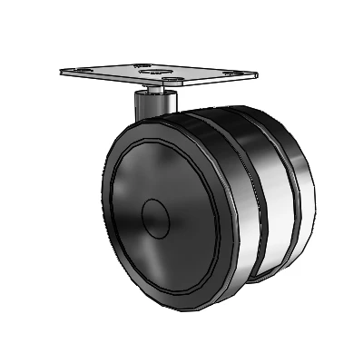Softech Top Plate Black Swivel Caster with 3.937 Thermoplastic Elastomer Wheel