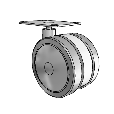 Softech Top Plate Grey Swivel Caster with 3.937 Thermoplastic Elastomer Wheel