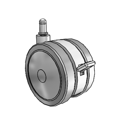 Softech Grip Ring Grey Swivel Caster with 3.937 Thermoplastic Elastomer Wheel and Brake