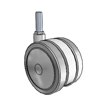 Softech Threaded Stem Grey Swivel Caster with 3.937 Thermoplastic Elastomer Wheel