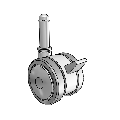 Softech Grip Ring Grey Swivel Caster with 1.9685 Thermoplastic Elastomer Wheel and Brake