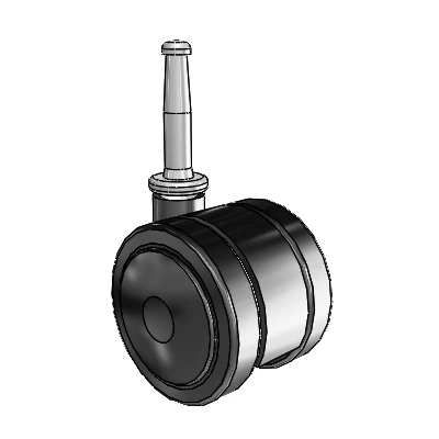 Softech Grip Neck Black Swivel Caster with 1.9685 Thermoplastic Elastomer Wheel