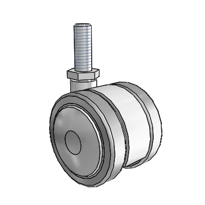 Softech Threaded Stem Grey Swivel Caster with 1.9685 Thermoplastic Elastomer Wheel