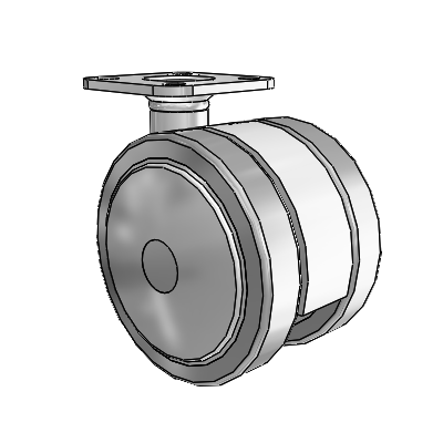 Softech Top Plate Grey Swivel Caster with 2.3622 Thermoplastic Elastomer Wheel