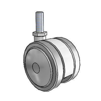 Softech Threaded Stem Grey Swivel Caster with 2.3622 Thermoplastic Elastomer Wheel