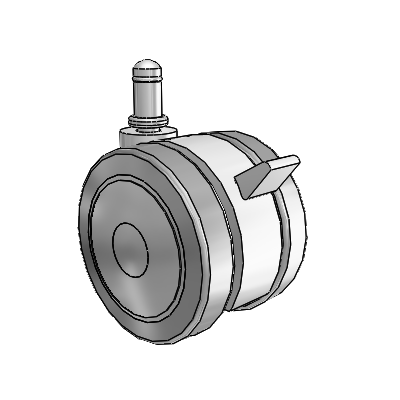 Softech Grip Ring Grey Swivel Caster with 2.9527 Thermoplastic Elastomer Wheel and Brake