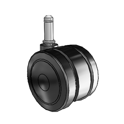 Softech Grip Ring Black Swivel Caster with 2.9527 Thermoplastic Elastomer Wheel