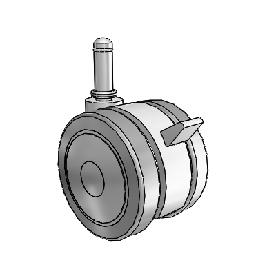 Softech Grip Ring Grey Swivel Caster with 2.9527 Thermoplastic Elastomer Wheel and Brake