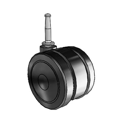 Softech Grip Neck Black Swivel Caster with 2.9527 Thermoplastic Elastomer Wheel