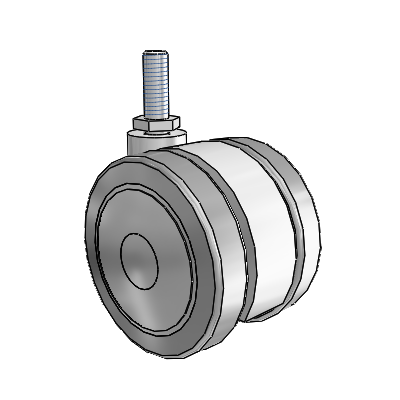 Softech Threaded Stem Grey Swivel Caster with 2.9527 Thermoplastic Elastomer Wheel