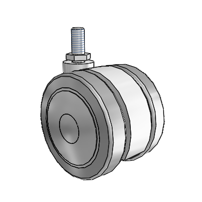 Softech Threaded Stem Grey Swivel Caster with 2.9527 Thermoplastic Elastomer Wheel