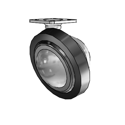 Top Plate Satin Chrome Swivel Ball Caster with 3 Wheel